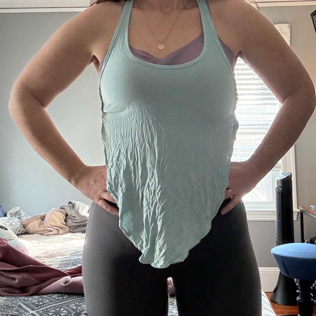 Free People Mint Green Racerback Tank Top With Side Slits